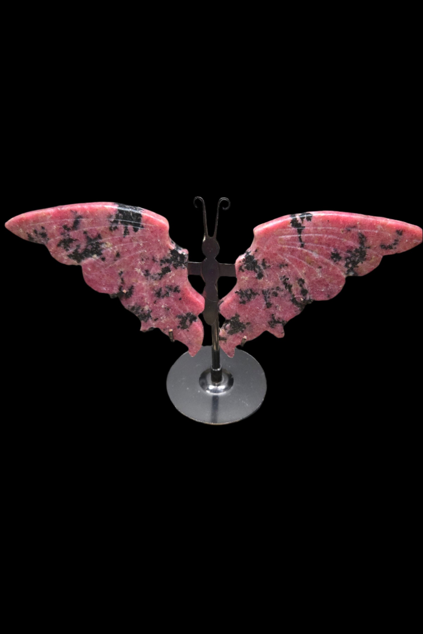Hand Carved Rhodonite Butterfly Wings