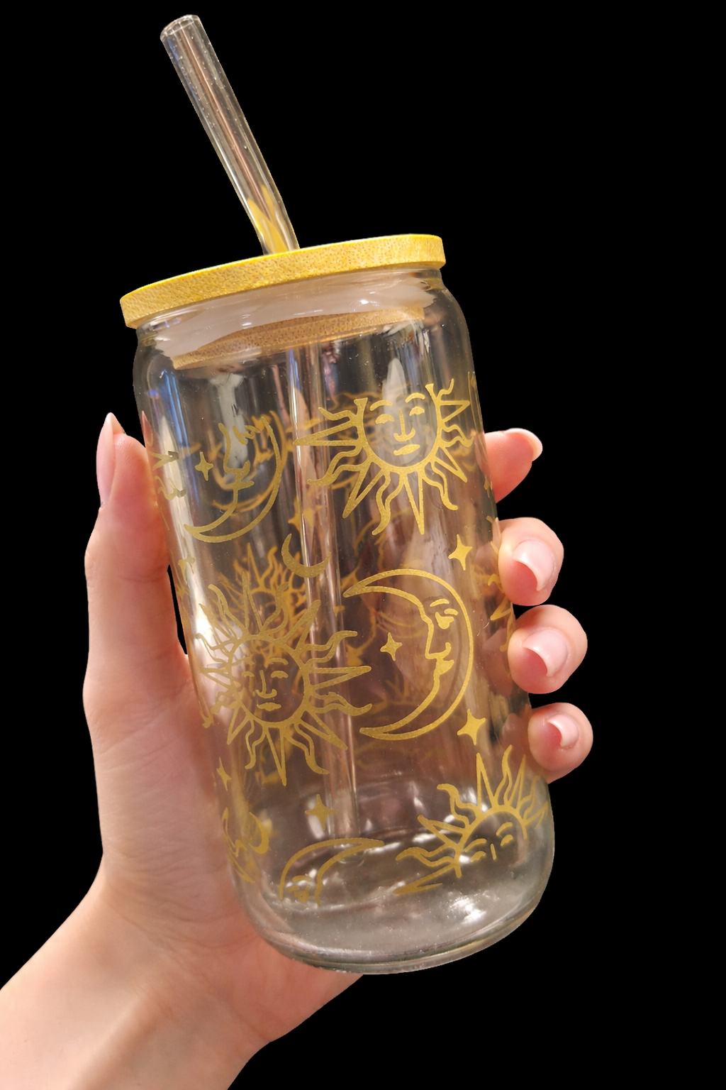 Celestial Sun & Moon Glass Cup