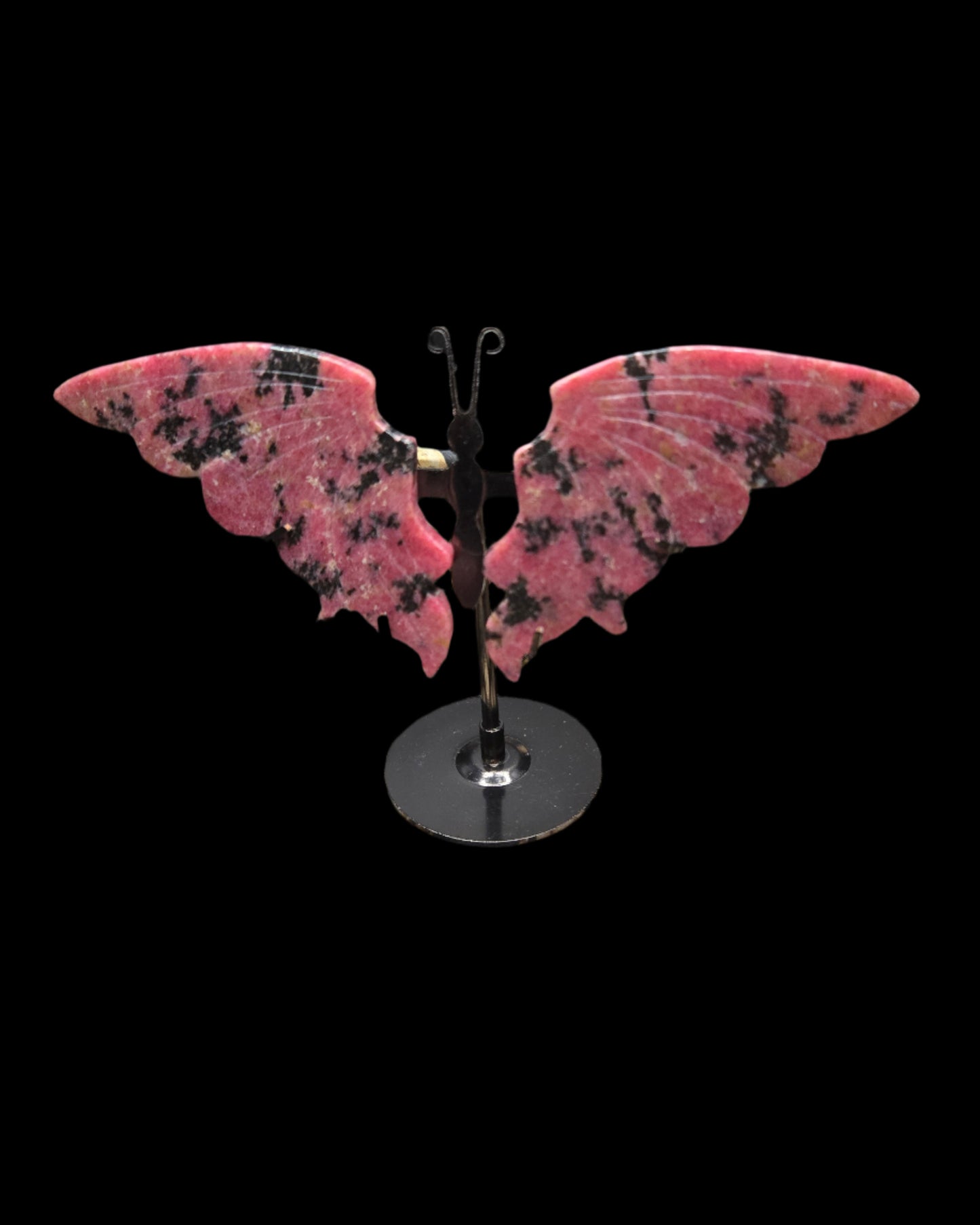 Hand Carved Rhodonite Butterfly Wings