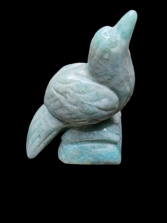 Hand Carved Amazonite Bird Carving