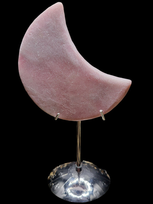 Pink Opal Moon Carving