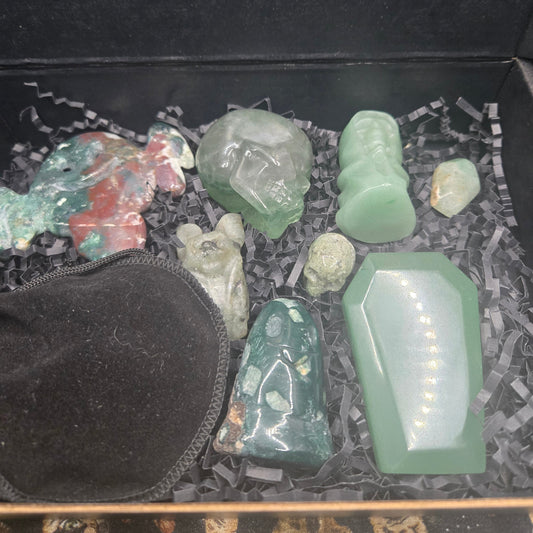Green Stone Halloween Themed Box