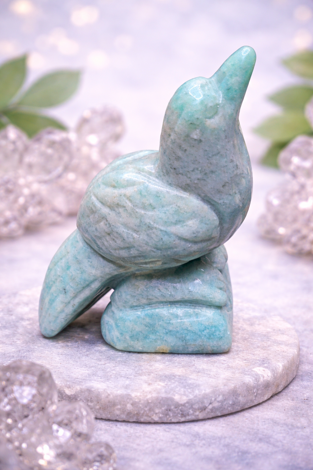 Handcrafted Amazonite Bird Carving