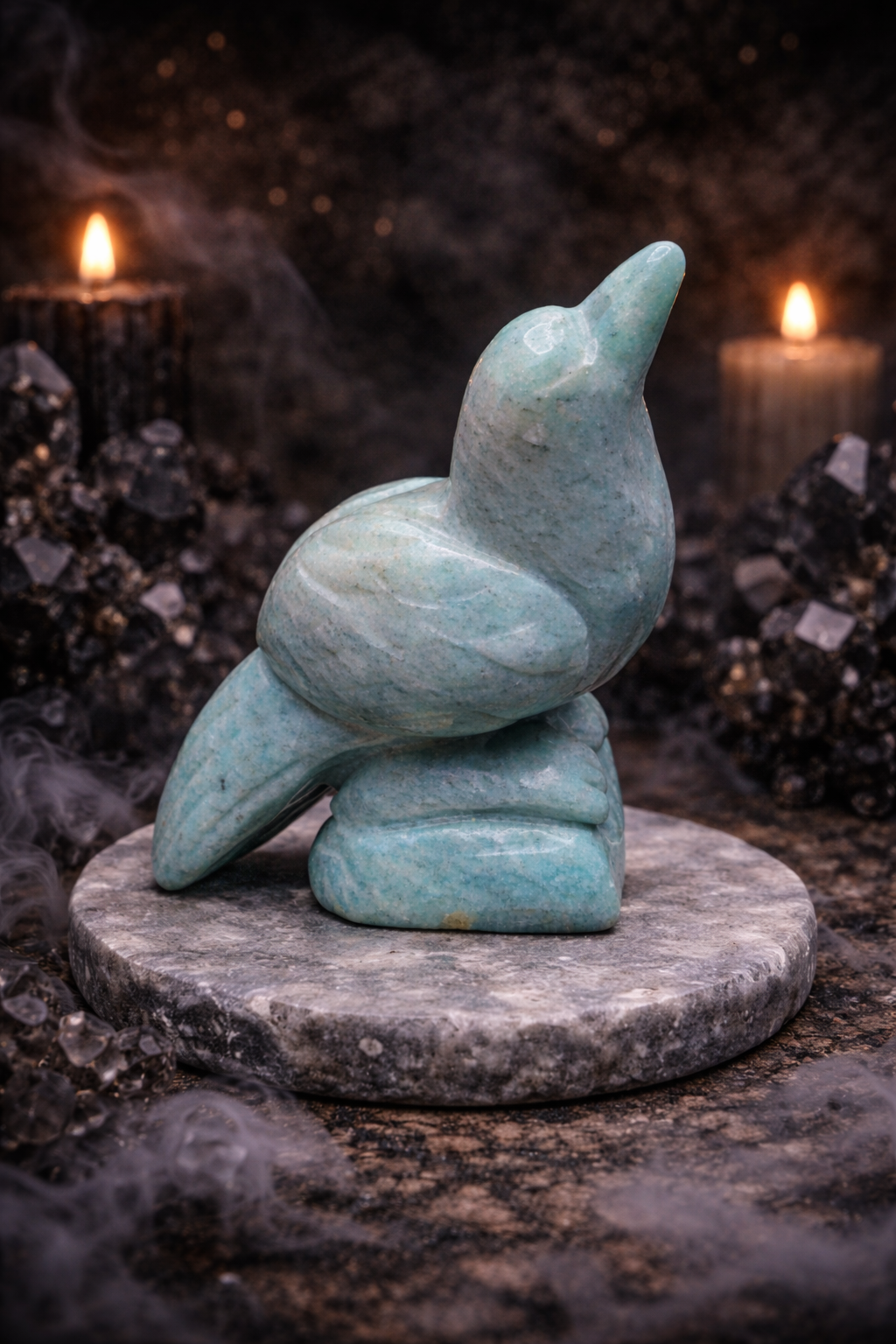 Handcrafted Amazonite Bird Carving