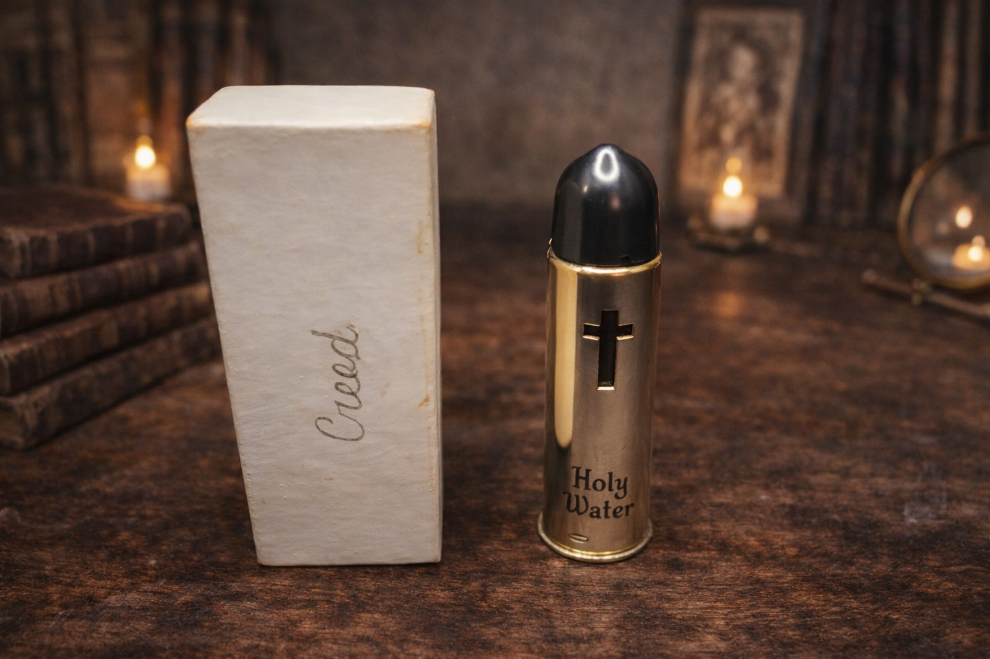 Antique Holy Water Vessel with Velvet Lined Box