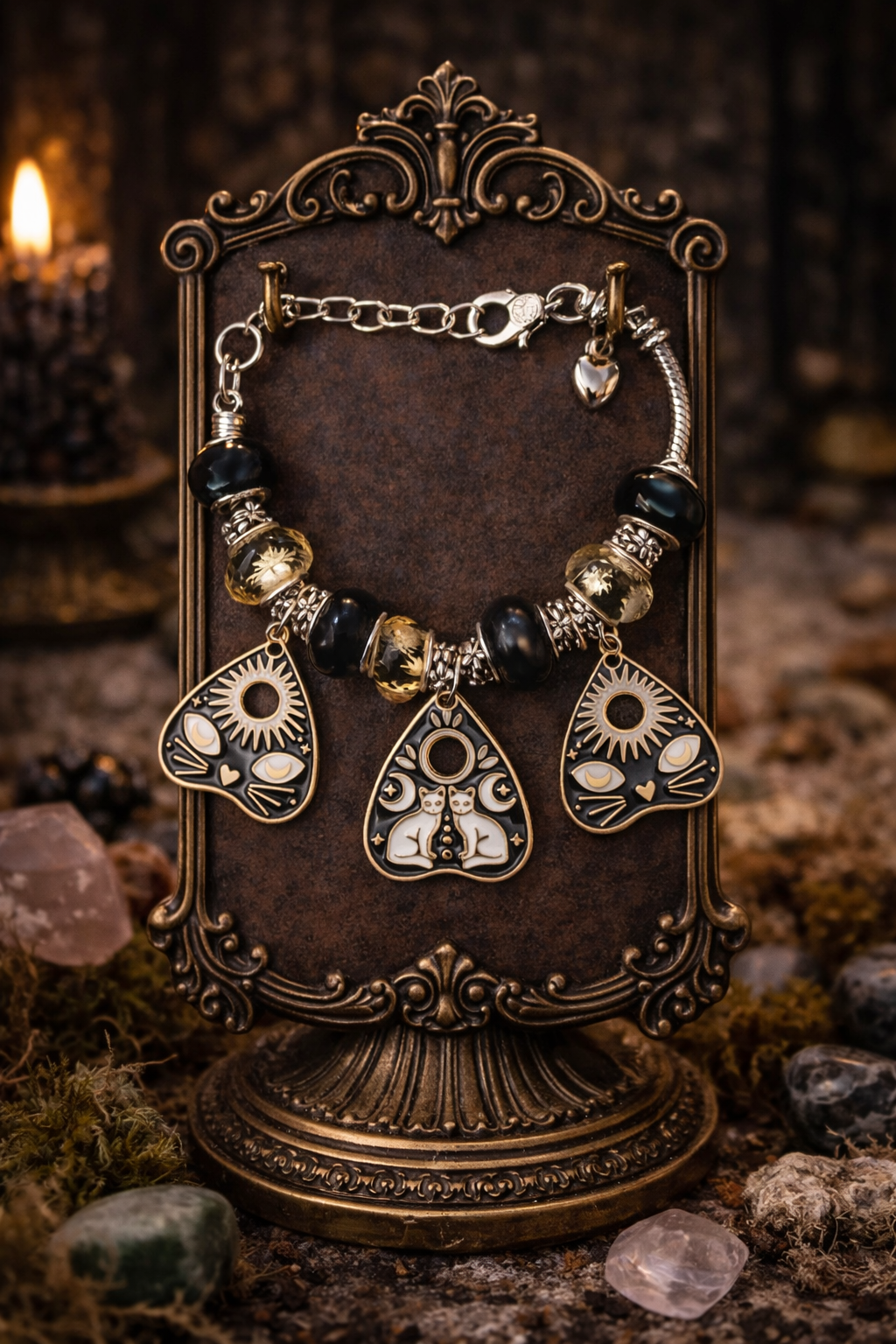 Mystic Cat Ouija Charm Bracelet