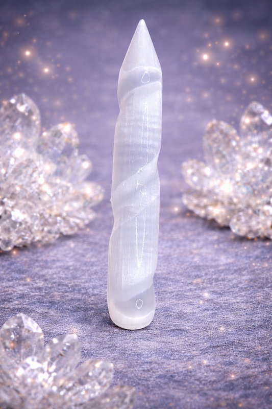 Selenite Spear – Energy Cleansing & Grounding Tool