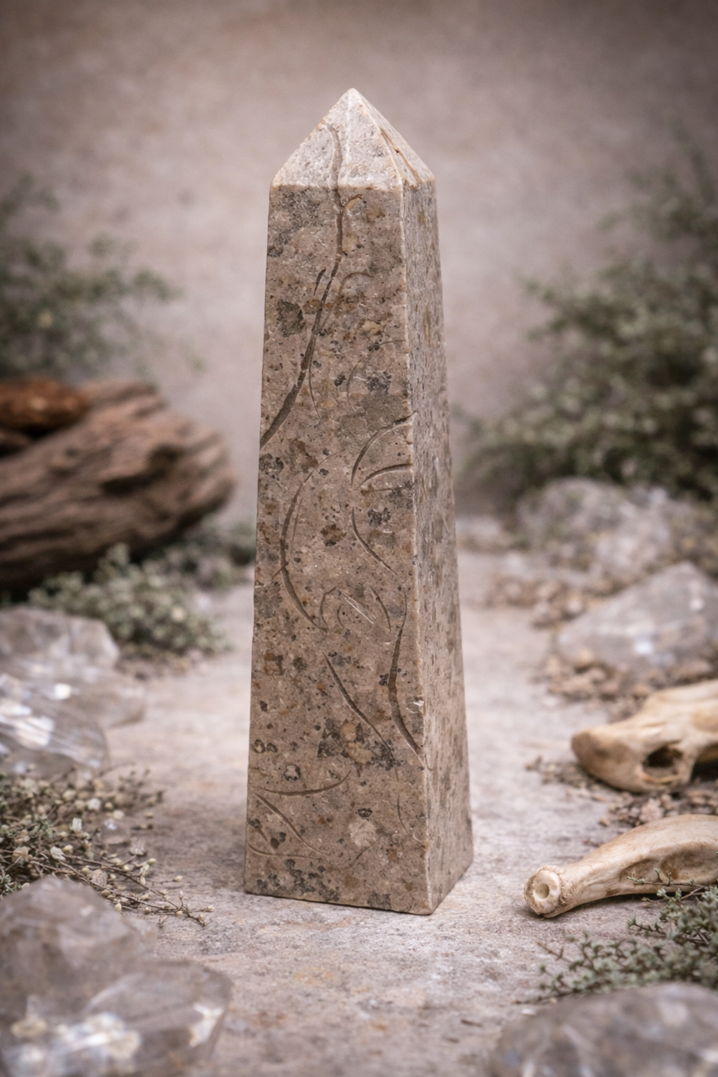 Polished Fossil Stone Tower