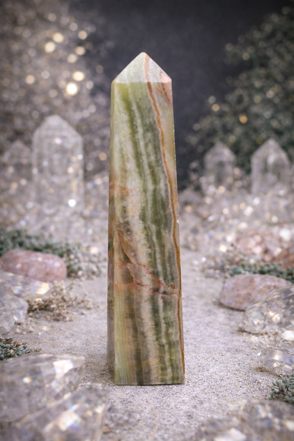 Green Banded Onyx Tower