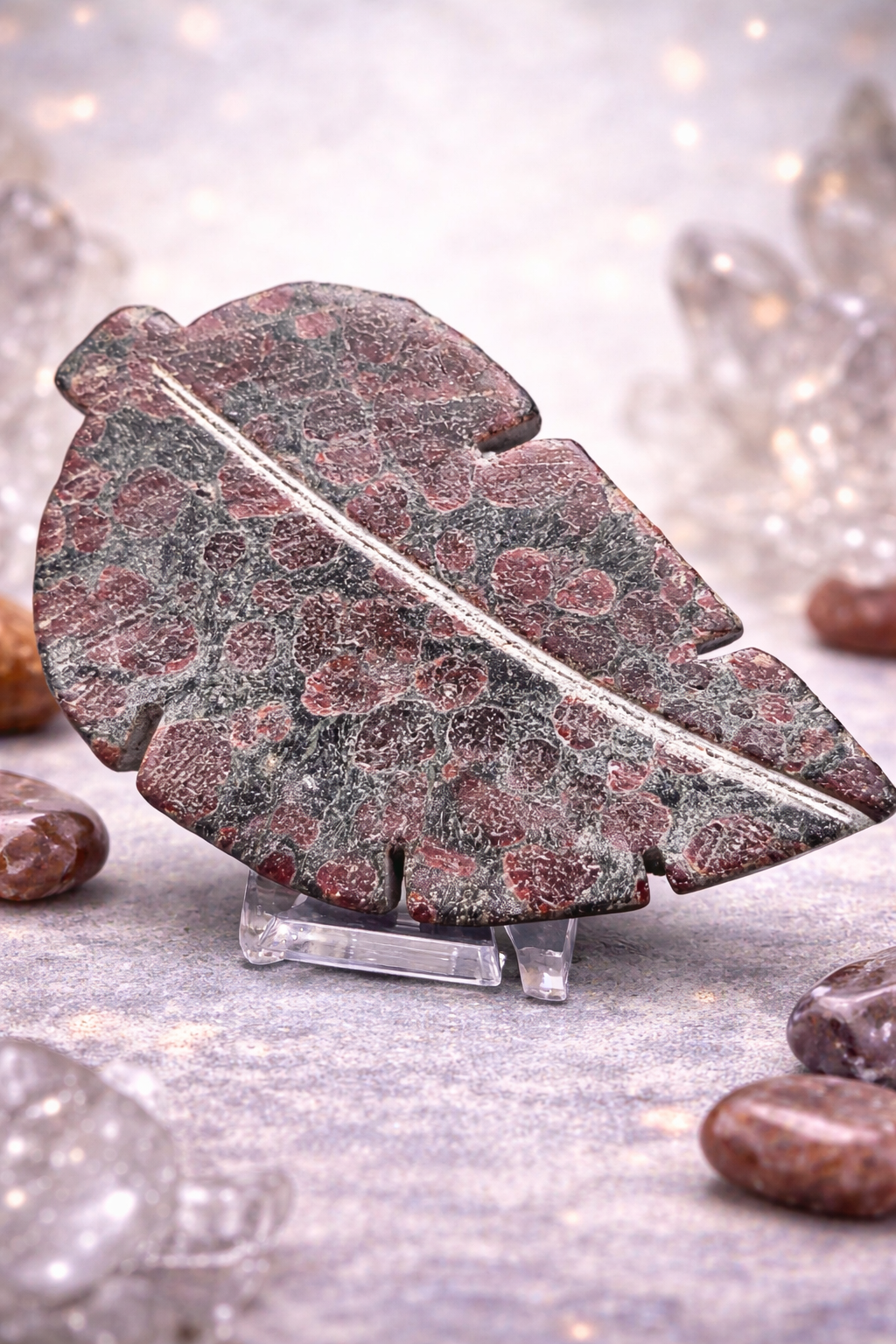 Poppy Jasper Leaf Carving