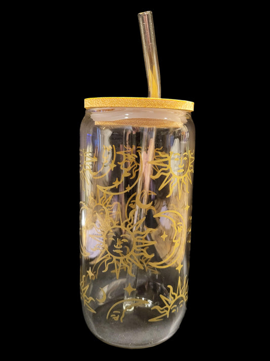 Sun & Moon Glass Tumbler
